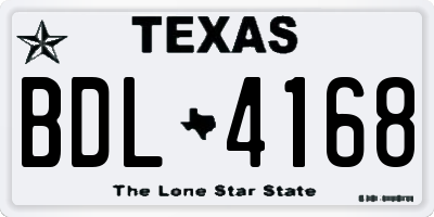 TX license plate BDL4168