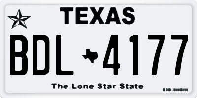 TX license plate BDL4177
