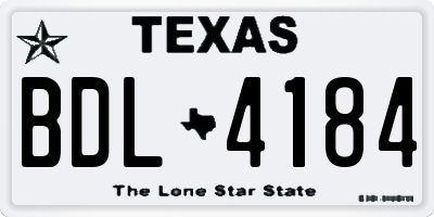 TX license plate BDL4184