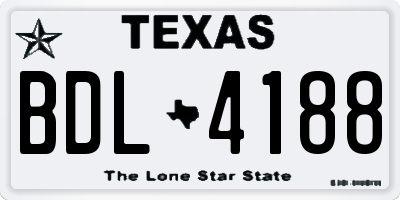 TX license plate BDL4188