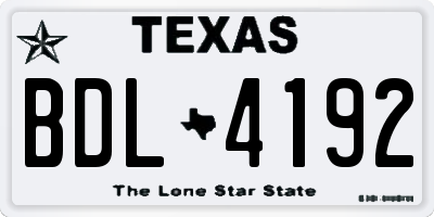 TX license plate BDL4192