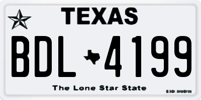 TX license plate BDL4199