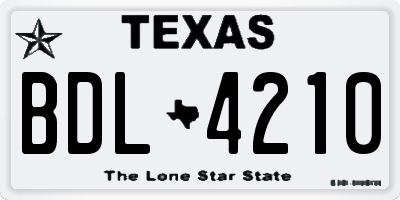 TX license plate BDL4210