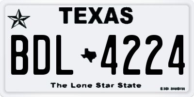 TX license plate BDL4224