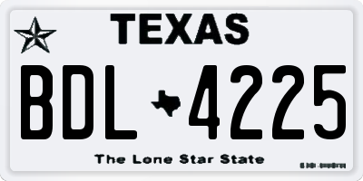TX license plate BDL4225