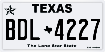 TX license plate BDL4227