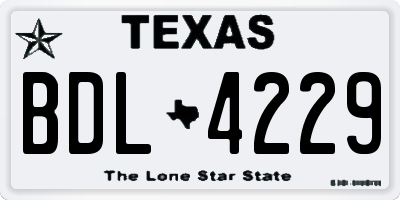 TX license plate BDL4229