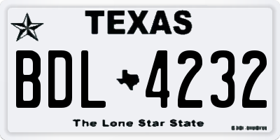 TX license plate BDL4232