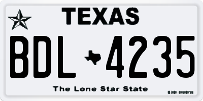 TX license plate BDL4235