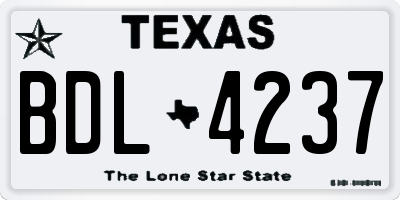 TX license plate BDL4237