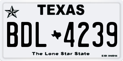 TX license plate BDL4239