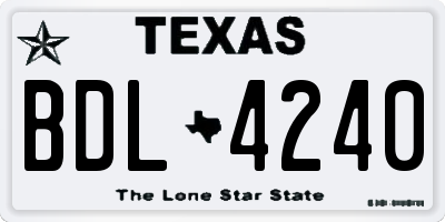 TX license plate BDL4240