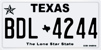 TX license plate BDL4244