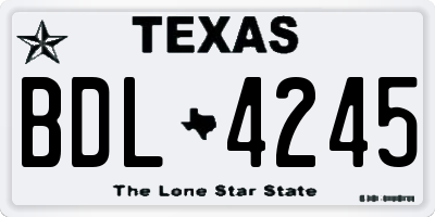 TX license plate BDL4245