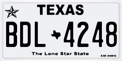 TX license plate BDL4248