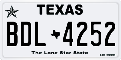 TX license plate BDL4252