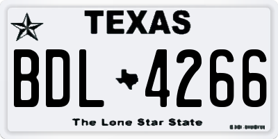 TX license plate BDL4266