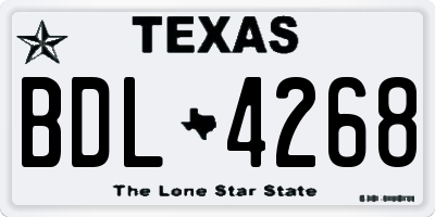 TX license plate BDL4268