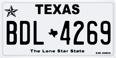 TX license plate BDL4269
