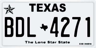 TX license plate BDL4271
