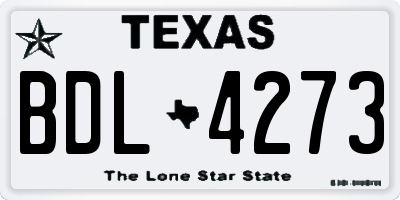TX license plate BDL4273