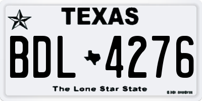 TX license plate BDL4276