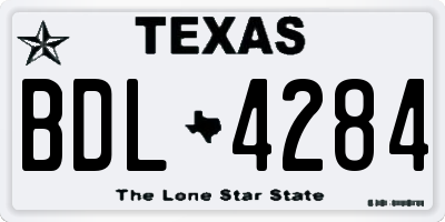 TX license plate BDL4284