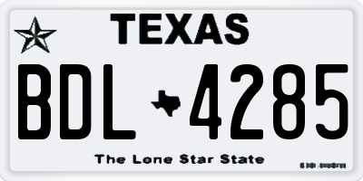 TX license plate BDL4285