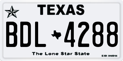 TX license plate BDL4288