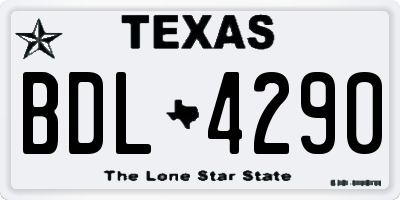 TX license plate BDL4290