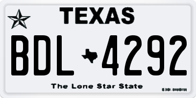 TX license plate BDL4292