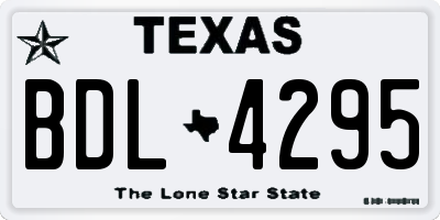 TX license plate BDL4295