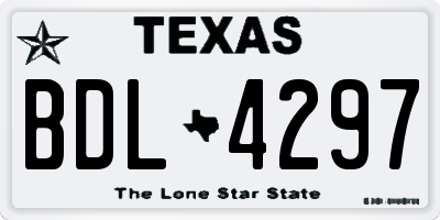 TX license plate BDL4297