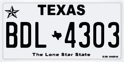TX license plate BDL4303
