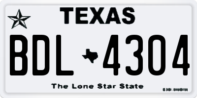 TX license plate BDL4304
