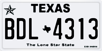 TX license plate BDL4313