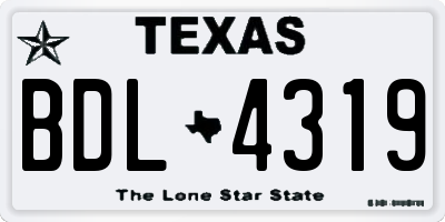 TX license plate BDL4319