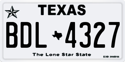 TX license plate BDL4327