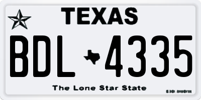 TX license plate BDL4335