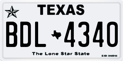 TX license plate BDL4340