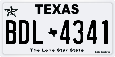 TX license plate BDL4341