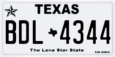 TX license plate BDL4344