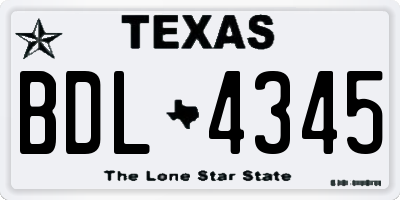 TX license plate BDL4345