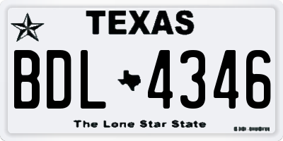 TX license plate BDL4346