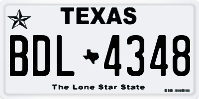 TX license plate BDL4348