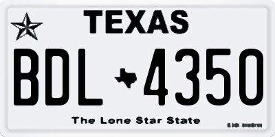 TX license plate BDL4350