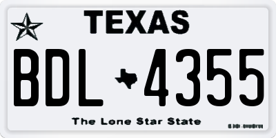 TX license plate BDL4355