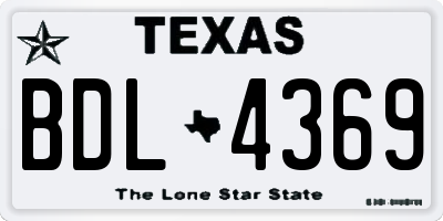 TX license plate BDL4369