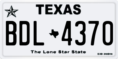 TX license plate BDL4370