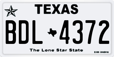 TX license plate BDL4372